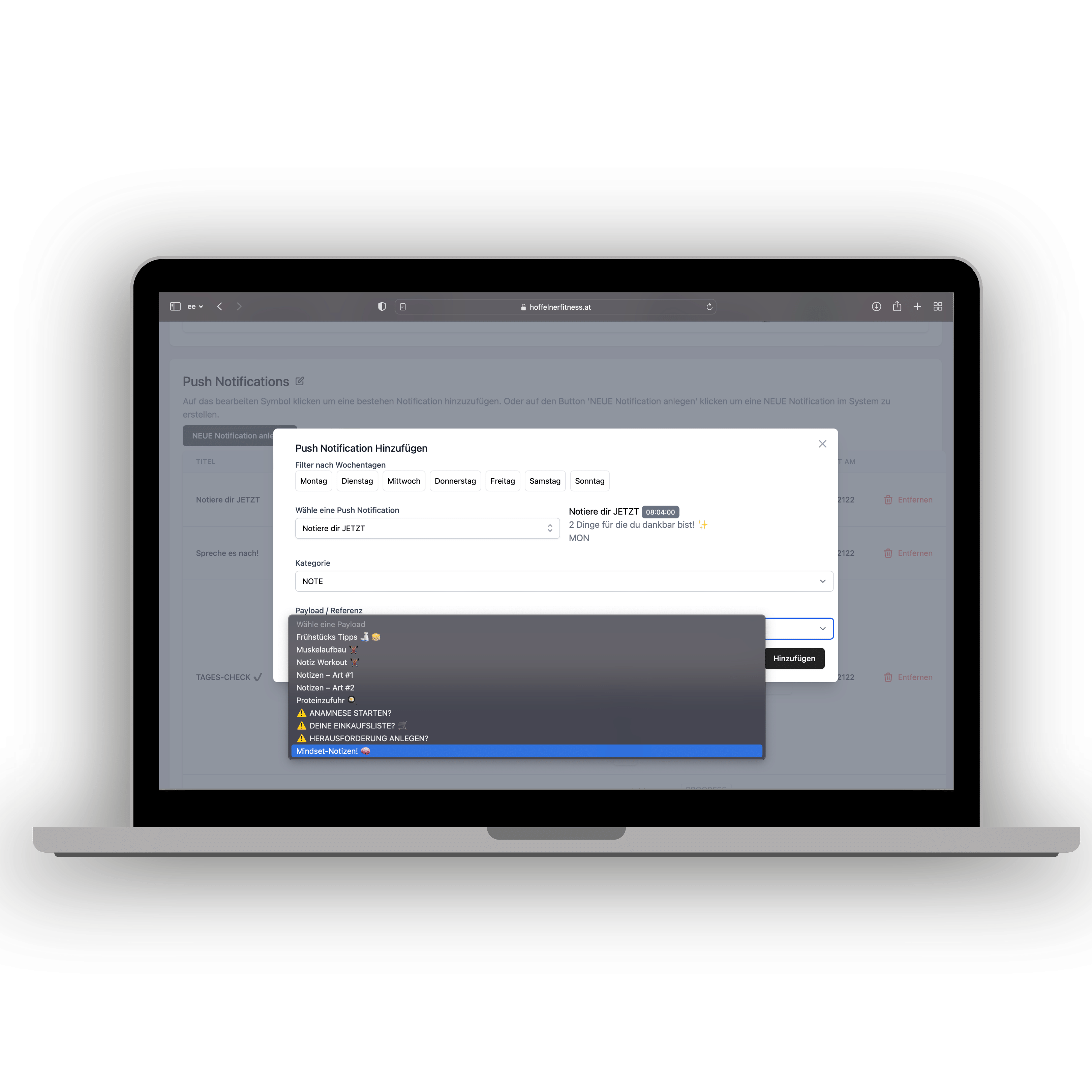 Push-Notifications anlegen
